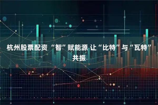 杭州股票配资 “智”赋能源 让“比特”与“瓦特”共振